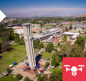 UCR Campus view from a drone