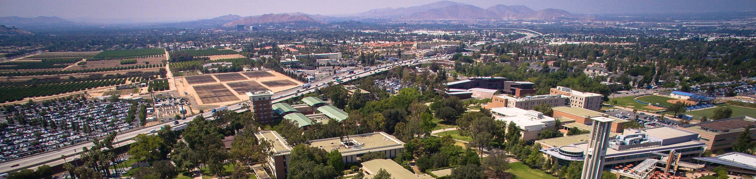 Aerial view of UC Riverside campus